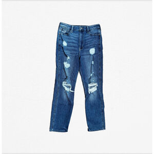 Hollister Size 28 Blue Distressed Ultra High-Rise Mom Jean